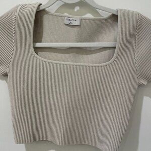 Aritzia Square Neck Sculpt Cropped Top-M